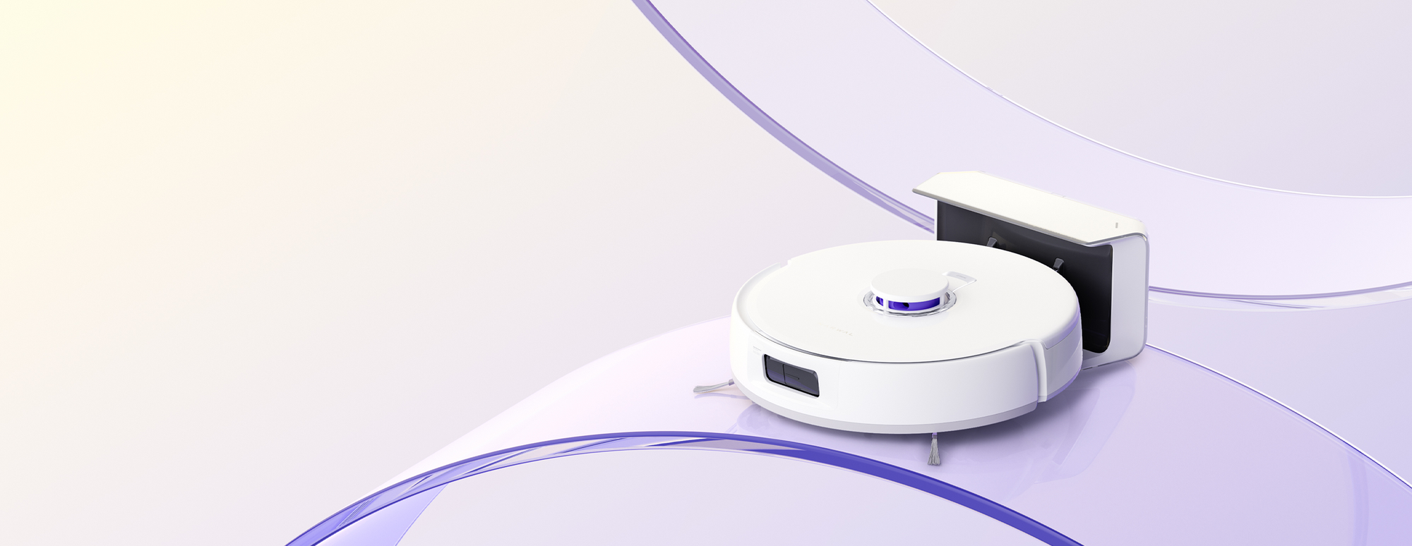 Narwal Freo X Plus robot vacuum charging in its dock, designed for powerful cleaning and easy maintenance.