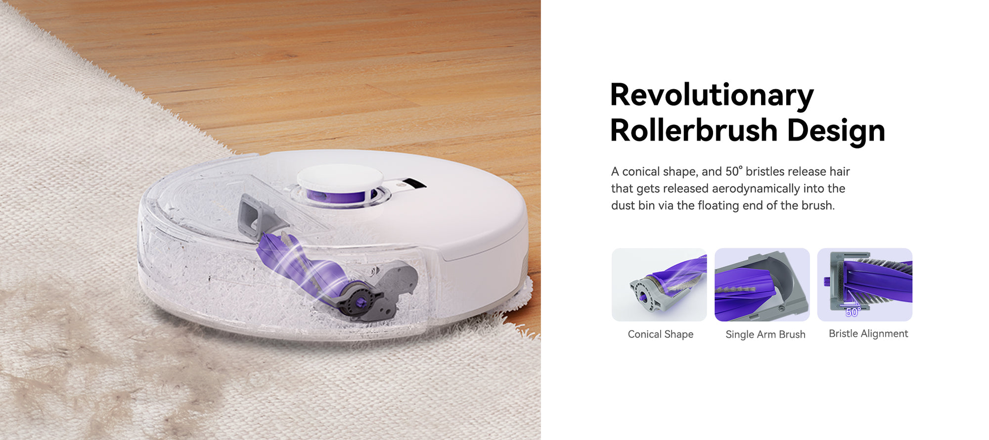 Narwal Freo X Ultra robot vacuum and mop with revolutionary roller brush design for efficient hair release and deep cleaning.