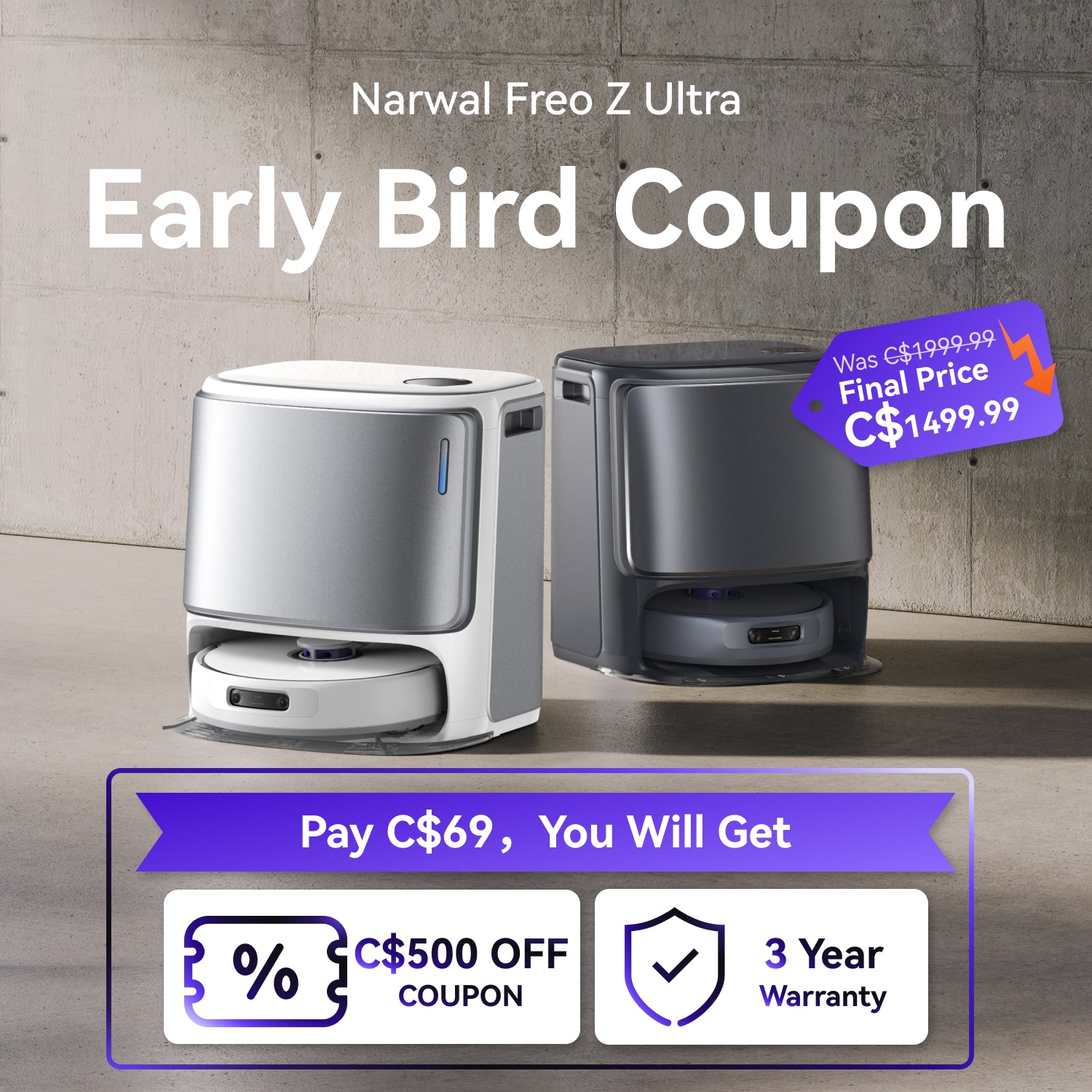 Narwal Freo Z Ultra C$500 OFF Coupon