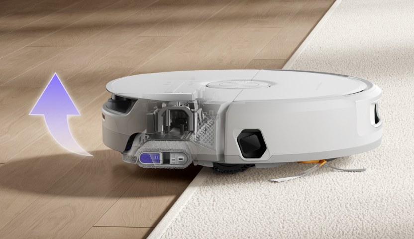 Narwal R32 auto mop lift over carpet