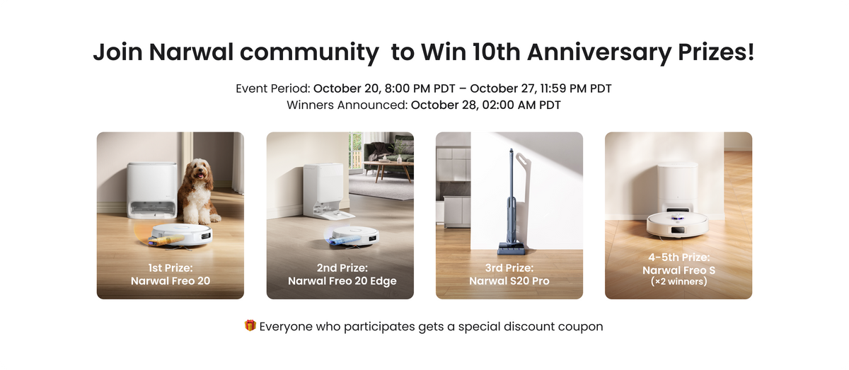 Narwal 10th Anniversary Giveaway