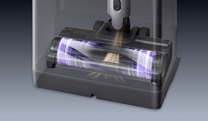 Narwal V50 Cube floor head with reverse brush airflow illustration