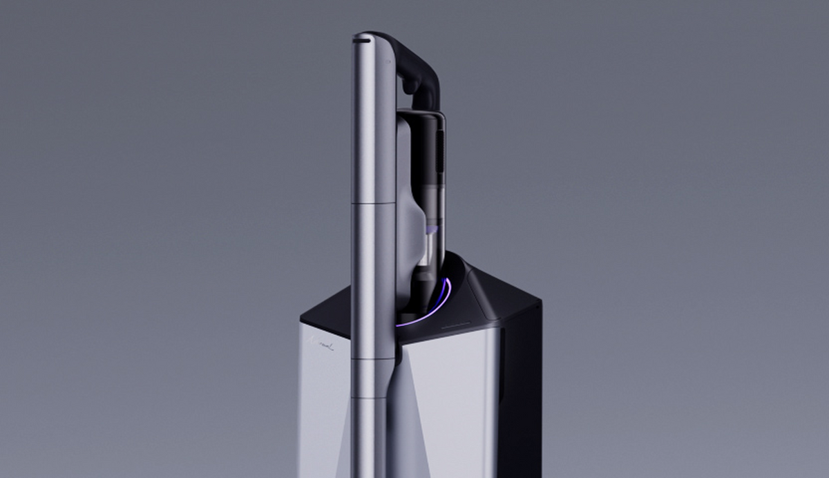Narwal V50 Cube vacuum in its cubic auto-empty station