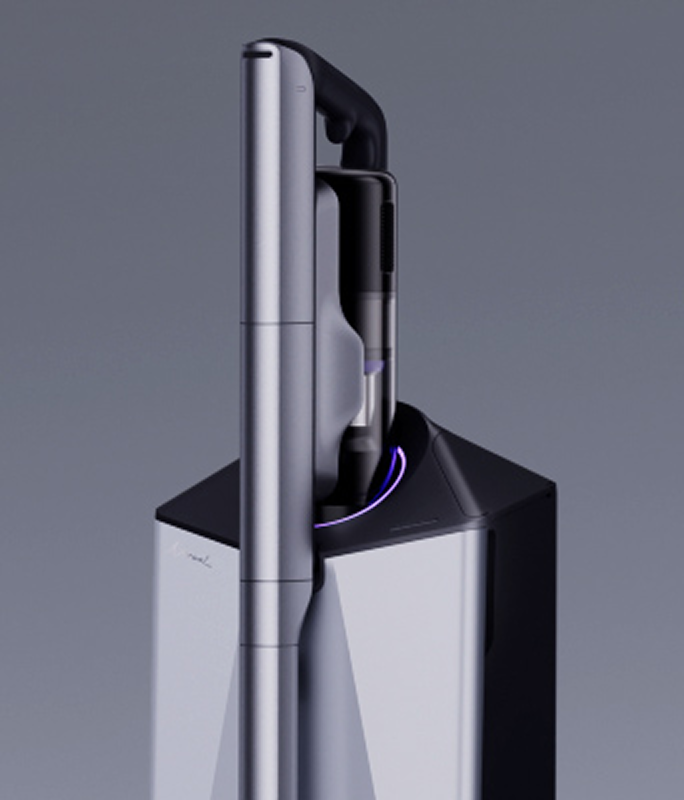 Narwal V50 Cube vacuum in its cubic auto-empty station