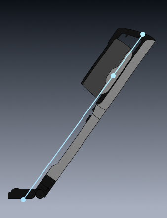 Diagram showing the Narwal V50 Cube handle and pushing angle
