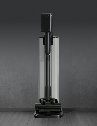 Comparison vacuum and its taller docking station