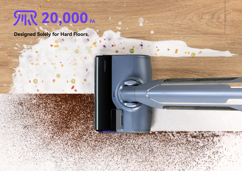 The NARWAL S20 PRO vacuum mop is mopping the floor with 200pa.